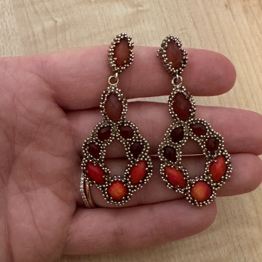 Vintage, hard to find Kendra Scott Red and Gold statement earrings